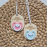 Baby's First Christmas Pacifier Ornament, Personalized First Christmas Ornament for Baby 2025, Custom Wood First Christmas Ornament