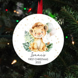 Baby's First Christmas Ornament 2025, Personalized Baby's First Christmas Ornament with name and year, Baby Lion First Christmas Ornament