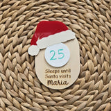 Personalized Christmas Countdown Wooden Sign, Sleeps Until Christmas Sign, Dry Erase Christmas Countdown Mini Sign, Days Until Christmas