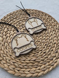 Personalized Christmas Dog Ornament, Pet Memorial Ornament, Dog Ear Laser Engaved Wood Ornament, Dog Stocking Name Tag, Pet Ornament Gift