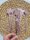 Engraved Heart Acylic Drink Stirrers for Wedding