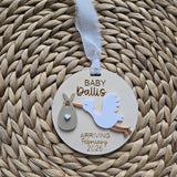 Stork Baby Announcement Ornament