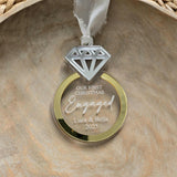 First Christmas Engaged 2025 Ornament with Name and Date, First Christmas Married Ornament, Engagement Ring Ornament, Couple Ornament Gift