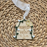 First Christmas as Mr. and Mrs. Ornament, Personalized First Christmas Couple Ornament 2025, Married and Bright Ornament with name and date
