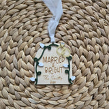 First Christmas as Mr. and Mrs. Ornament, Personalized First Christmas Couple Ornament 2025, Married and Bright Ornament with name and date
