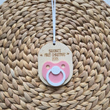 Baby's First Christmas Pacifier Ornament, Personalized First Christmas Ornament for Baby 2025, Custom Wood First Christmas Ornament