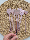 Engraved Heart Acrylic Drink Stirrers for Wedding