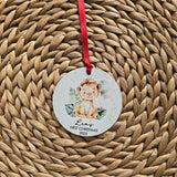 Baby's First Christmas Ornament 2025, Personalized Baby's First Christmas Ornament with name and year, Baby Lion First Christmas Ornament