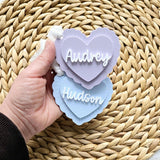 Valentine's Day Basket Tag, Personalized Valentine's Heart Shape tag, Acrylic heart name tag, Custom Valentine's basket heart tag gift