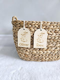 Easter Basket Tag, Personalized Easter Bunny Basket name tag, Easter bunny gift basket name tag, first Easter cute name tag, Easter Gift Tag