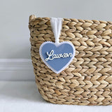 Valentine's Day Basket Tag, Personalized Valentine's Heart Shape tag, Acrylic heart name tag, Custom Valentine's basket heart tag gift