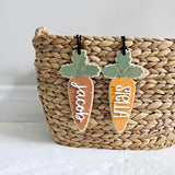 Easter Basket Tag, Personalized Easter Basket Acrylic carrot name tag, Easter gift basket name tag, Custom First Easter Basket Tag Gift