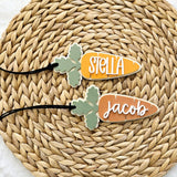 Easter Basket Tag, Personalized Easter Basket Acrylic carrot name tag, Easter gift basket name tag, Custom First Easter Basket Tag Gift