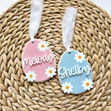 Easter Basket Tag, Personalized Easter Daisy Basket Acrylic Name Tag, Floral Easter Gift Basket Name Tag, First Easter Tag, Easter Decor
