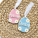 Easter Basket Tag, Personalized Easter Daisy Basket Acrylic Name Tag, Floral Easter Gift Basket Name Tag, First Easter Tag, Easter Decor