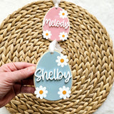 Easter Basket Tag, Personalized Easter Daisy Basket Acrylic Name Tag, Floral Easter Gift Basket Name Tag, First Easter Tag, Easter Decor