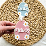 Easter Basket Tag, Personalized Easter Daisy Basket Acrylic Name Tag, Floral Easter Gift Basket Name Tag, First Easter Tag, Easter Decor