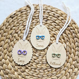 Easter Bunny with Glasses Basket Tag