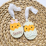 Easter Basket Tag, Personalized Chick Easter Basket Acrylic Name Tag, Easter Gift Basket Name Tag, First Easter Cute Name Tag, Easter Decor