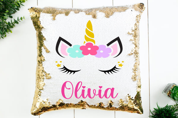 Unicorn Sequin Pillow