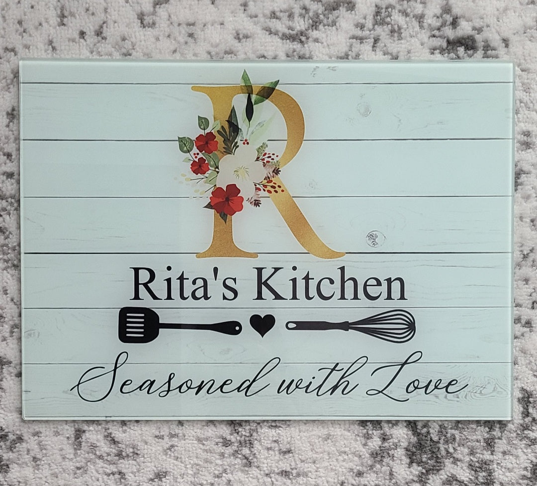 Gold Initial Cutting Board