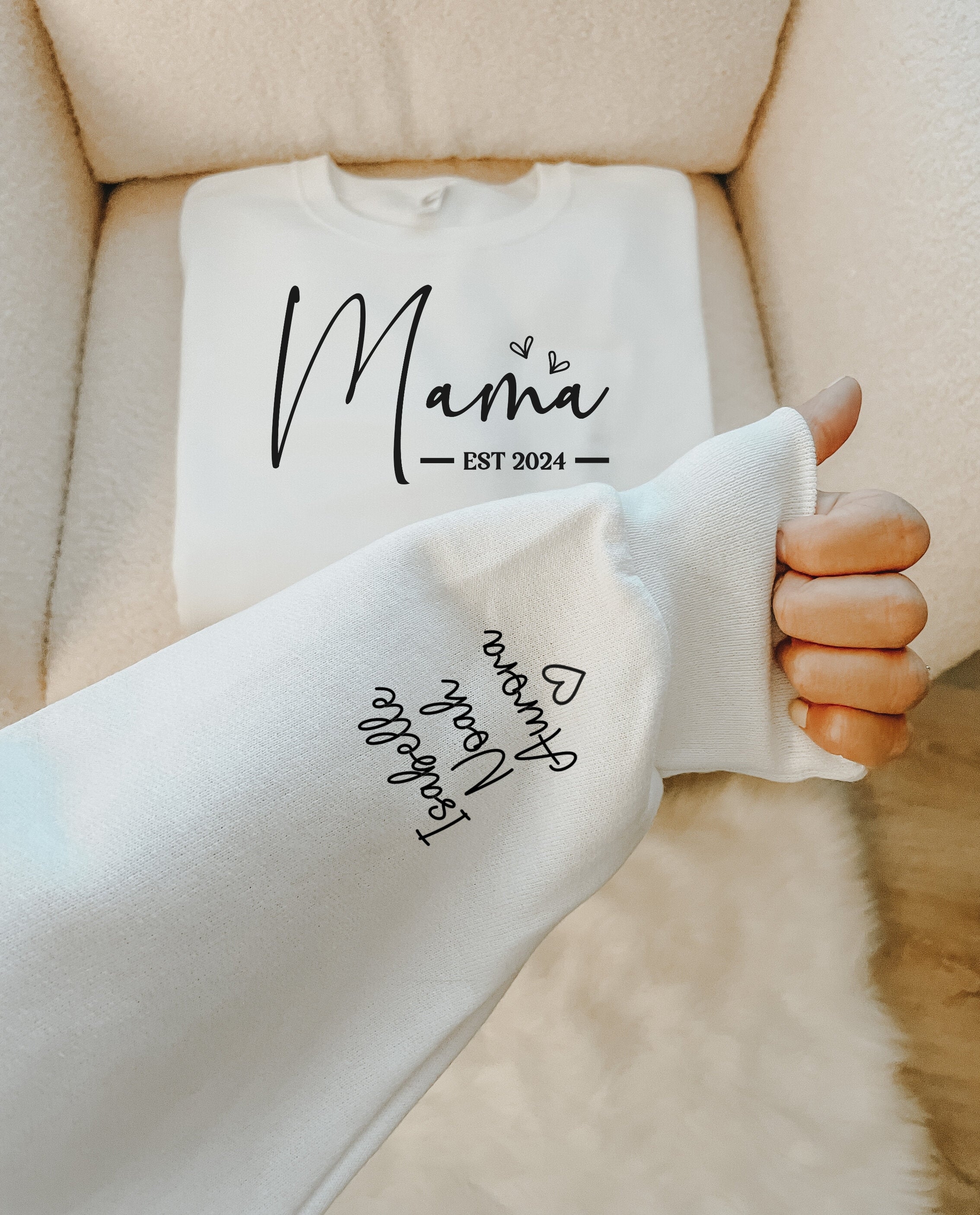 Mama est. With hearts Sweatshirt