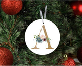 Christmas Gold Initial Ornament