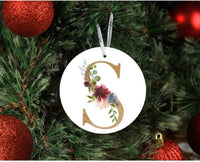 Christmas Gold Initial Ornament