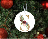 Christmas Gold Initial Ornament