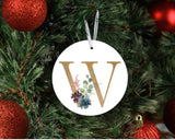 Christmas Gold Initial Ornament